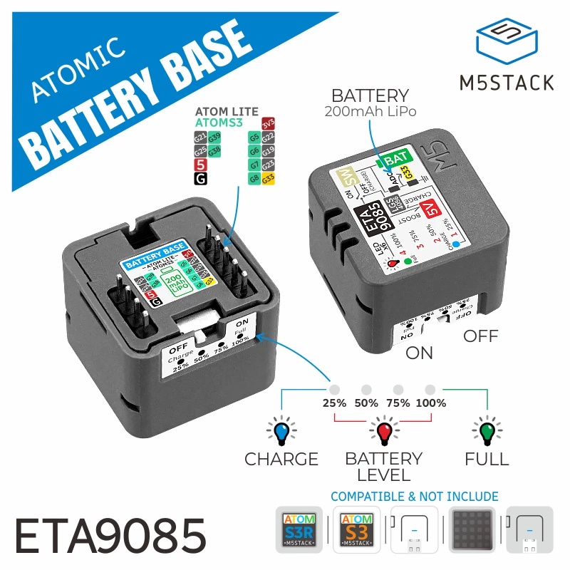 Base de Batería Recargable M5S - M5Stack Core2 reseña y precio