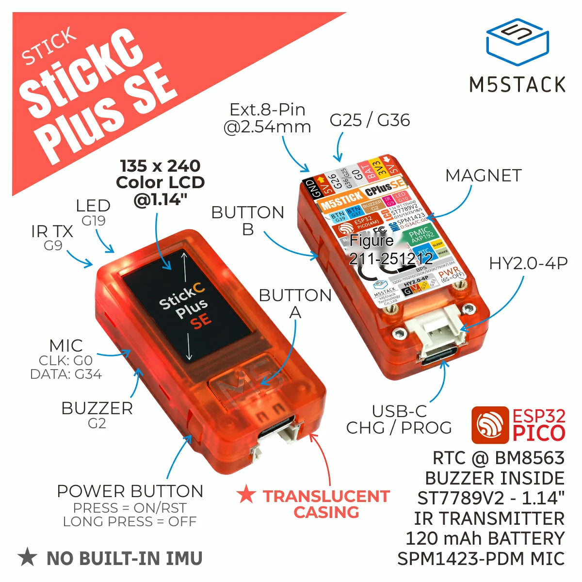 M5Stack M5StickC PLUS SE ESP32 - M5Stickc reseña y precio