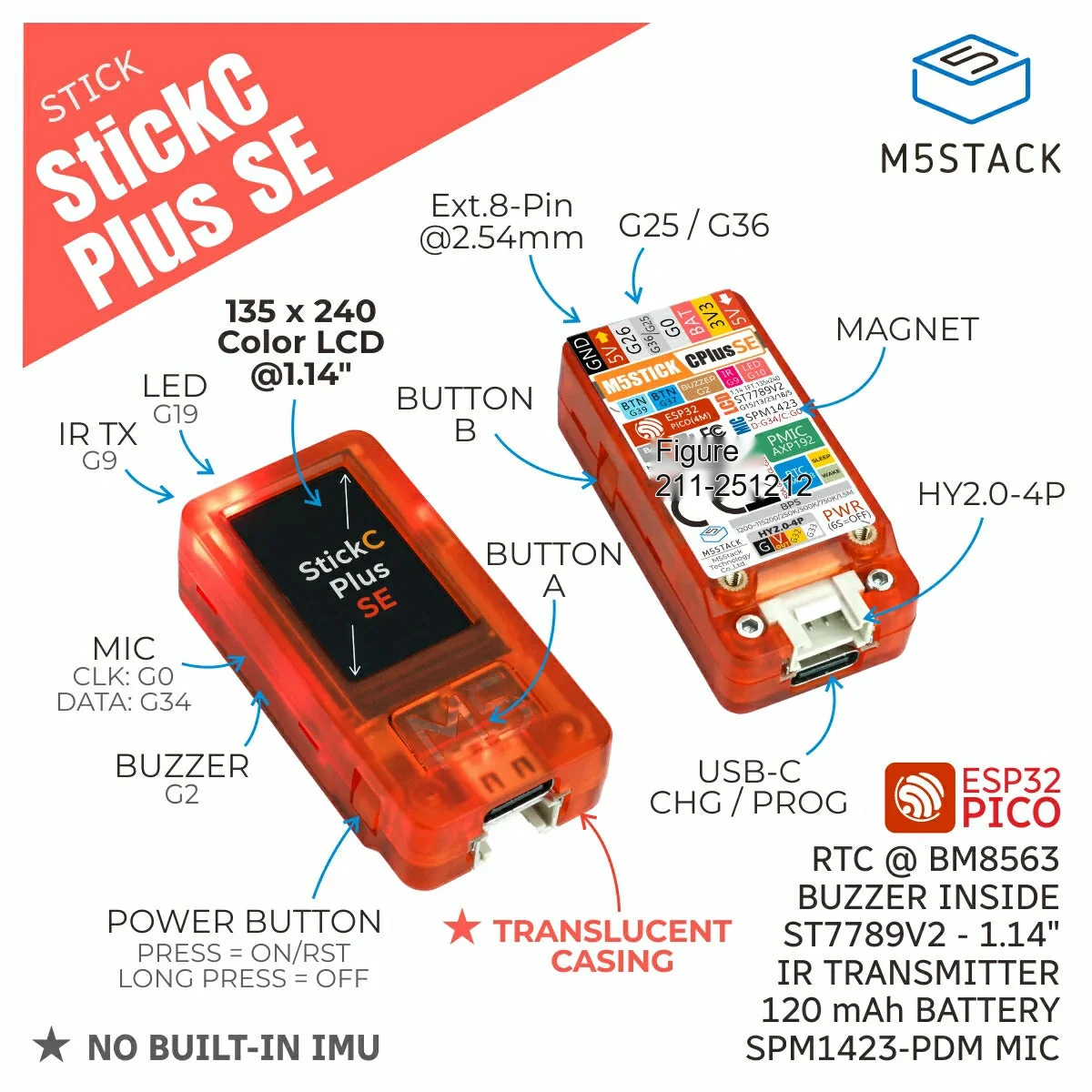 M5Stack M5StickC PLUS SE ESP32 - M5Stickc reseña y precio